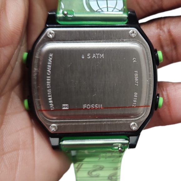 Retro Digital LCD Neon Green Nylon Watch - Picture 7 of 7